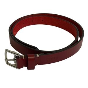 Coach Leather Belt Women Medium Burgundy Red 5866 Italy